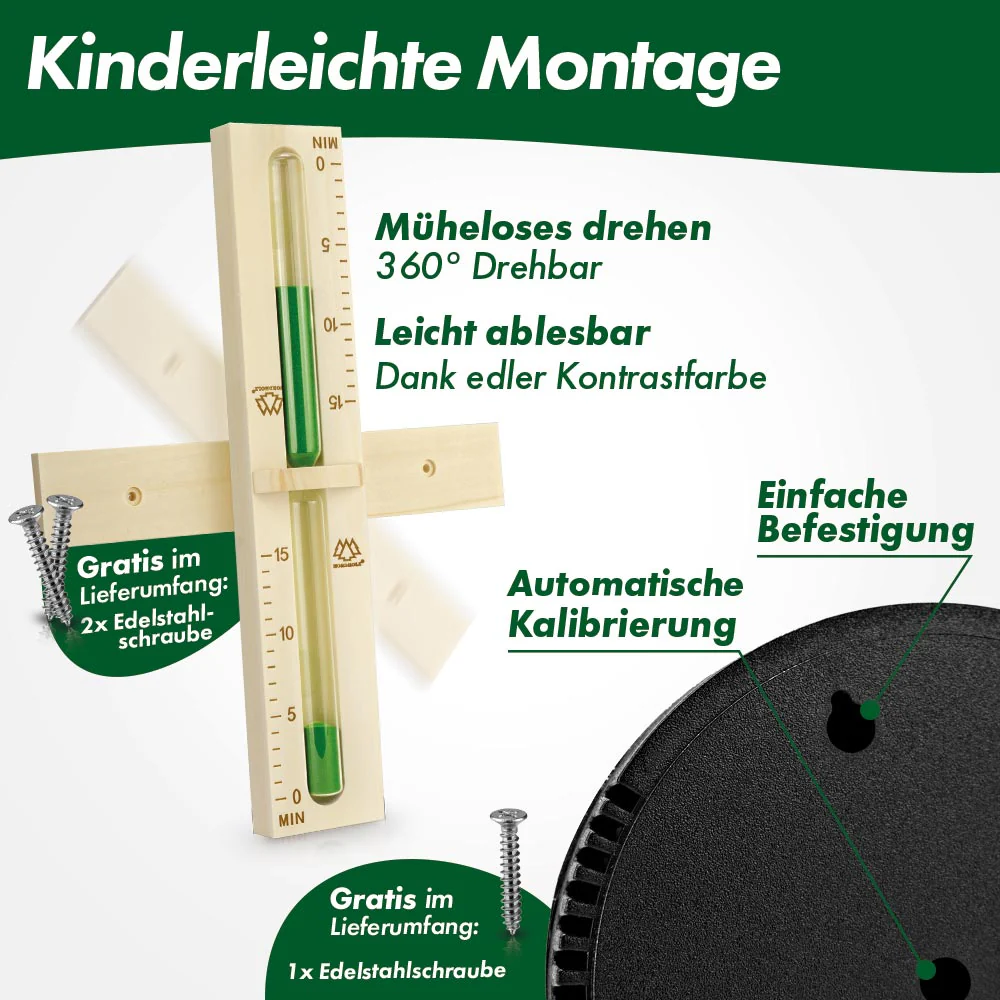 Sauna Hygrometer Alu + Sauna Sanduhr Bundle - Image 3