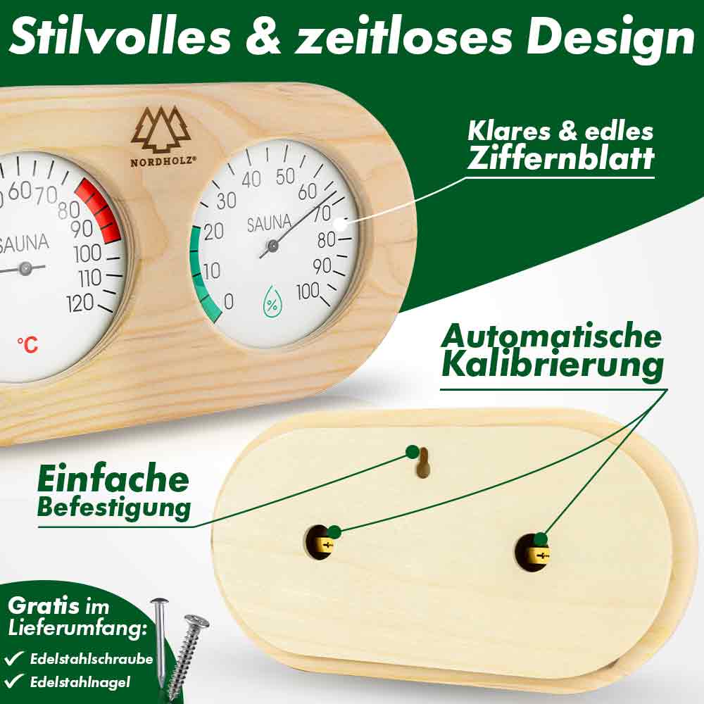Sauna Thermo-Hygrometer Doppelt 2in1 - Image 3