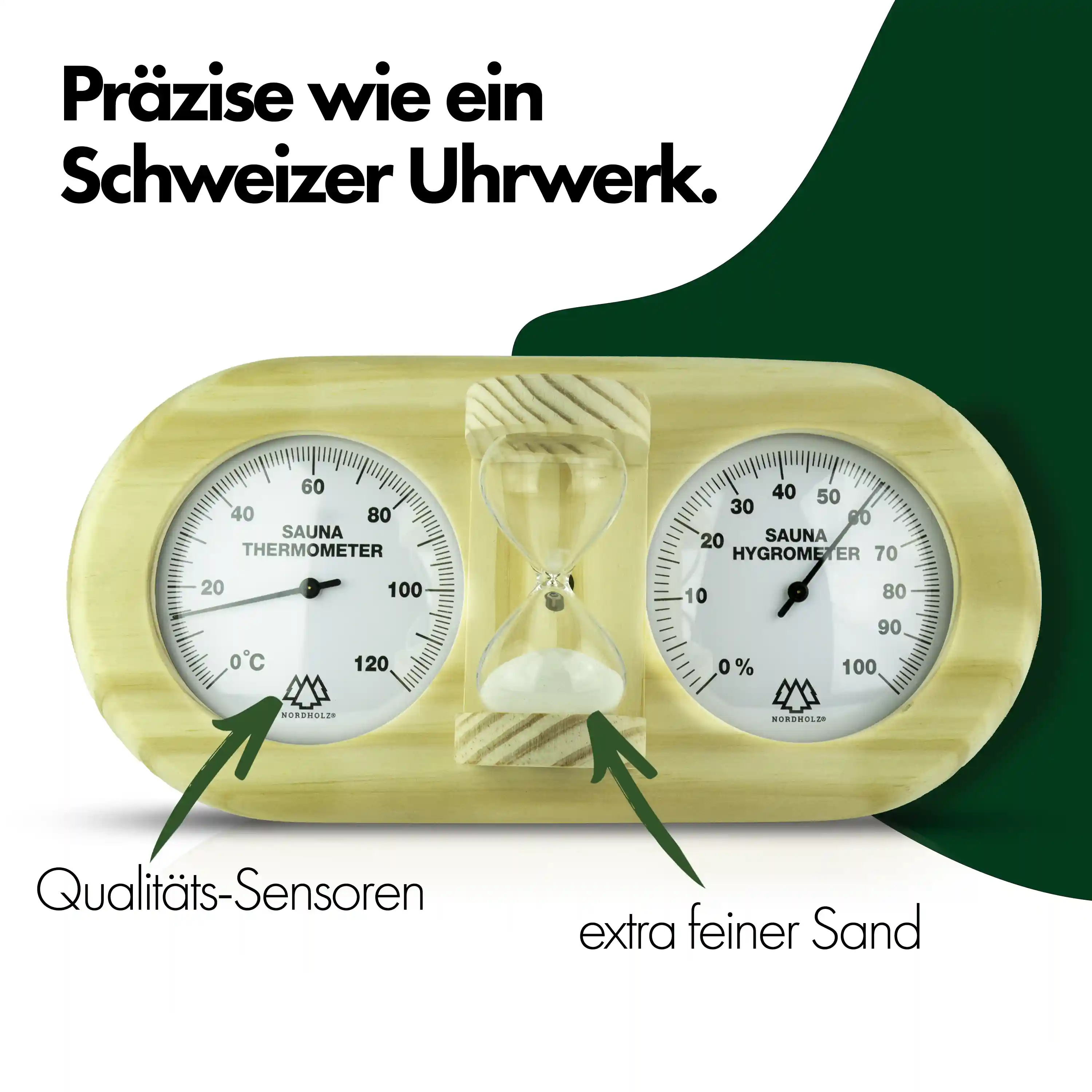 Sauna Thermo-Hygrometer mit Sanduhr 3in1 - Image 3
